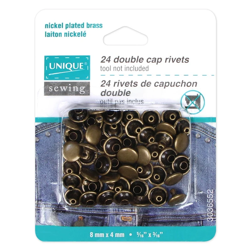 UNIQUE | Rivets de capuchon double | 8 mm x 4 mm