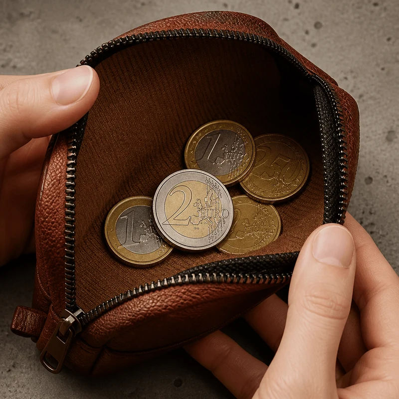 Porte-Monnaie Homme à Fermeture Éclair Grande Contenance
