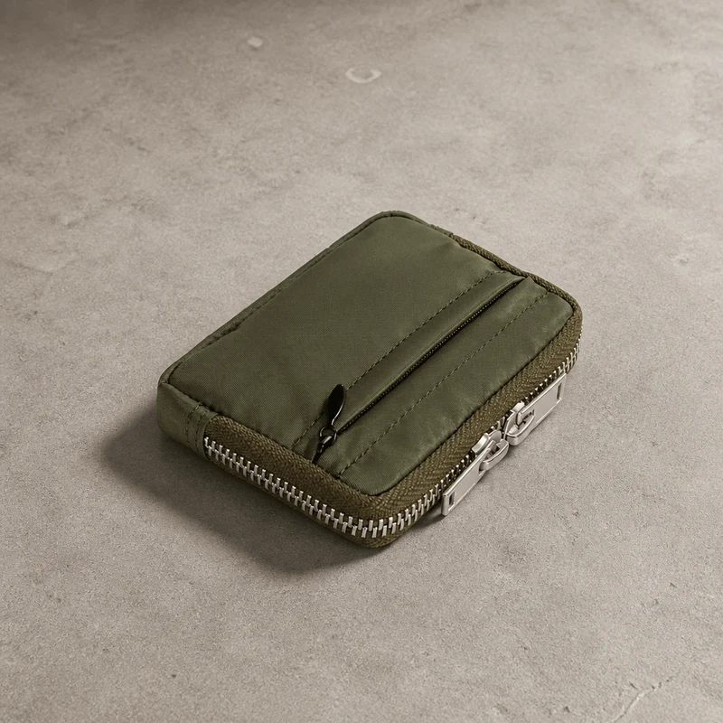 Porte-Monnaie Porte-Carte Homme Tissu Double Zip