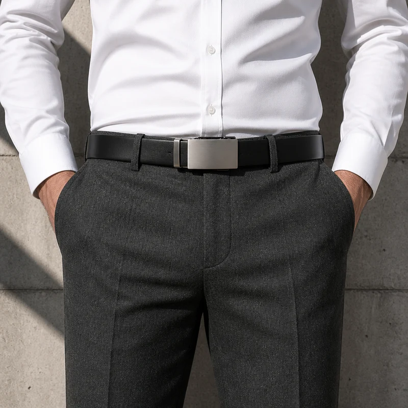 Ceinture Cuir Véritable Homme à Boucle Automatique