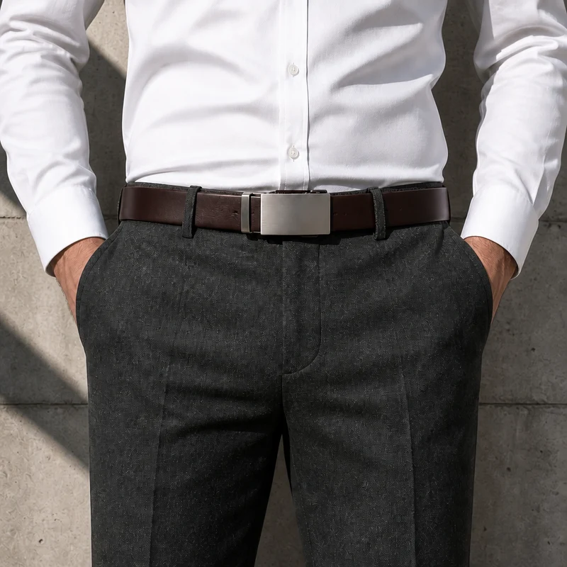 Ceinture Cuir Véritable Homme à Boucle Automatique