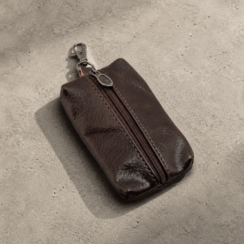 Petit Porte-Monnaie Homme Zippé Porte-Clés Compact