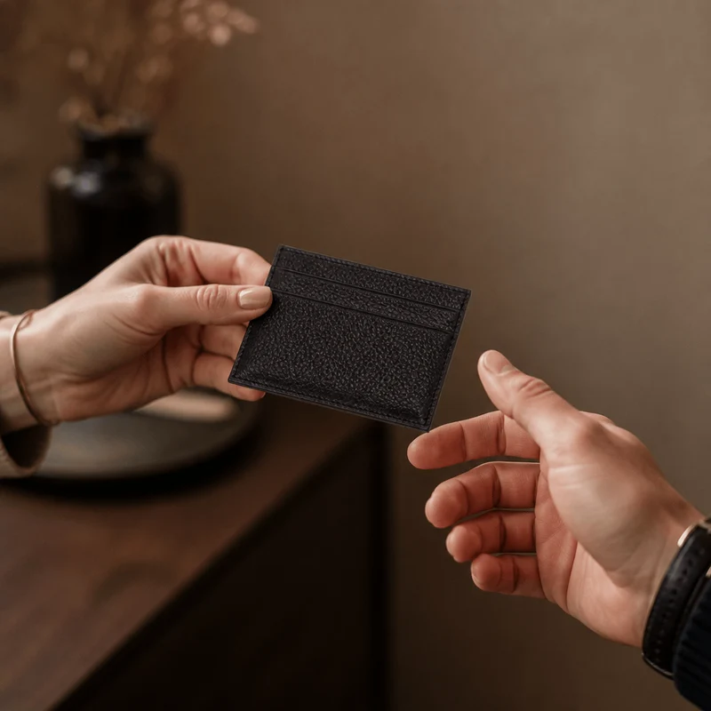 Porte-Cartes Homme Cuir Grainé Personnalisé à Graver