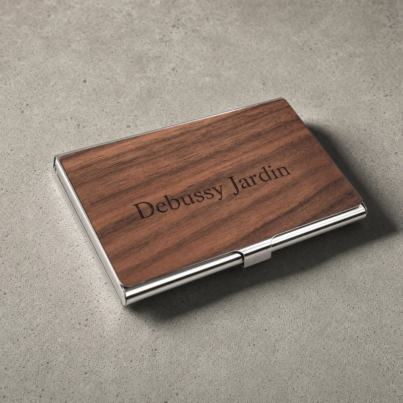 Porte-Cartes Homme Bois et Acier Personnalisable