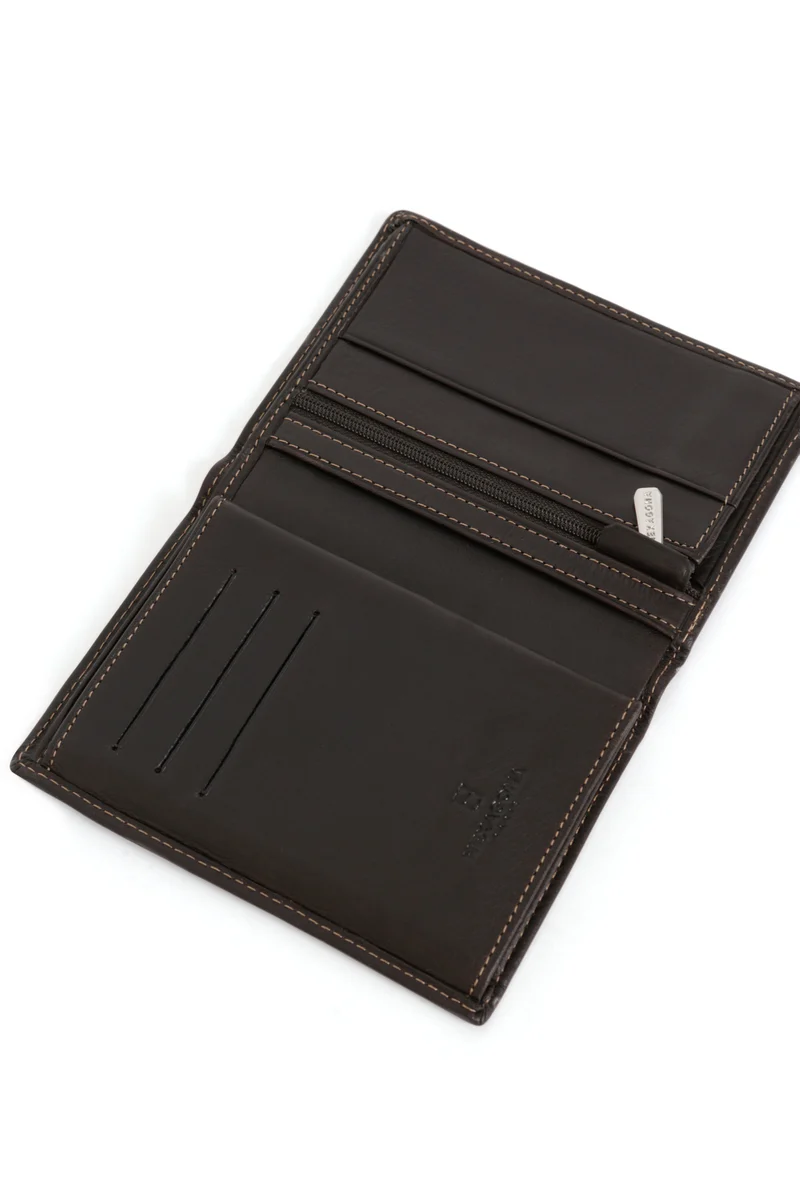 Portefeuille européen - 3 volets - Cuir