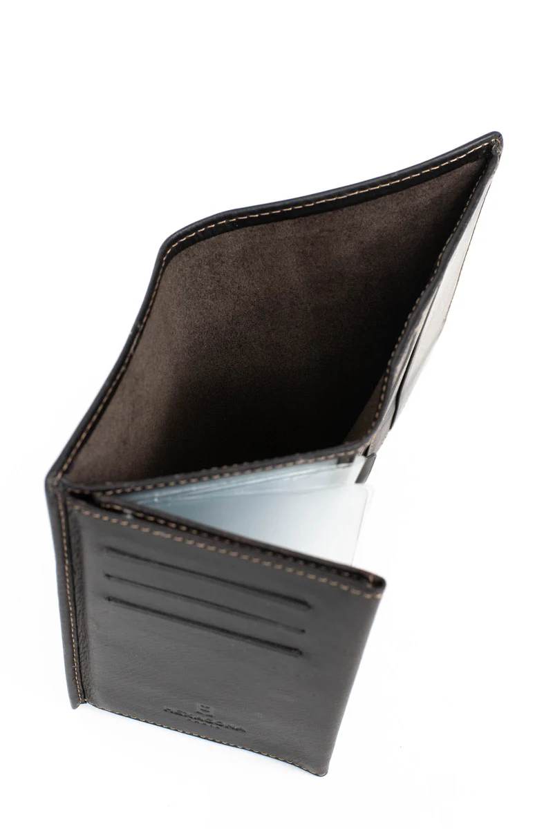 Portefeuille européen - 3 volets - Cuir