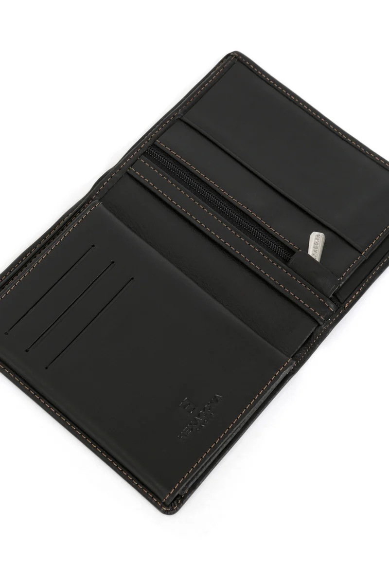 Portefeuille européen - 3 volets - Cuir