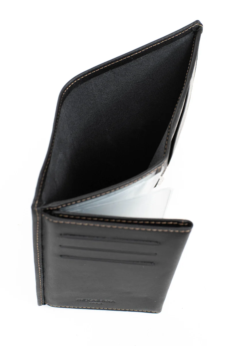 Portefeuille européen - 3 volets - Cuir