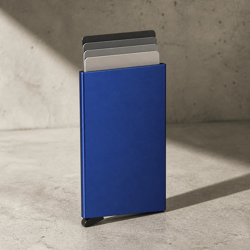 Porte-Cartes Homme Métal Anodisé RFID Slim Design