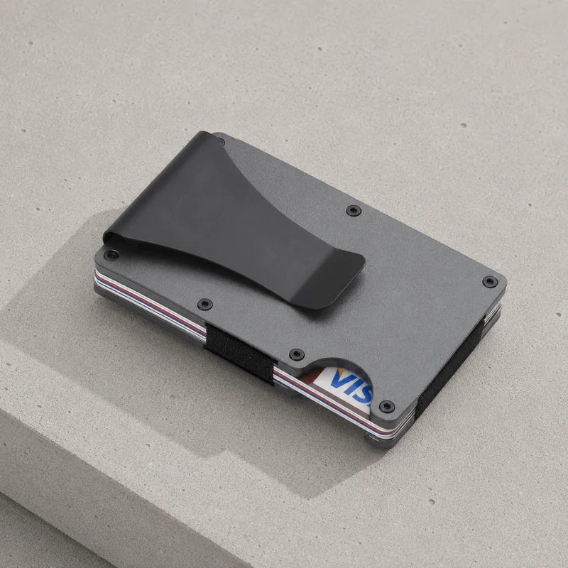 Porte-Cartes Homme Aluminium RFID Pince à Billets