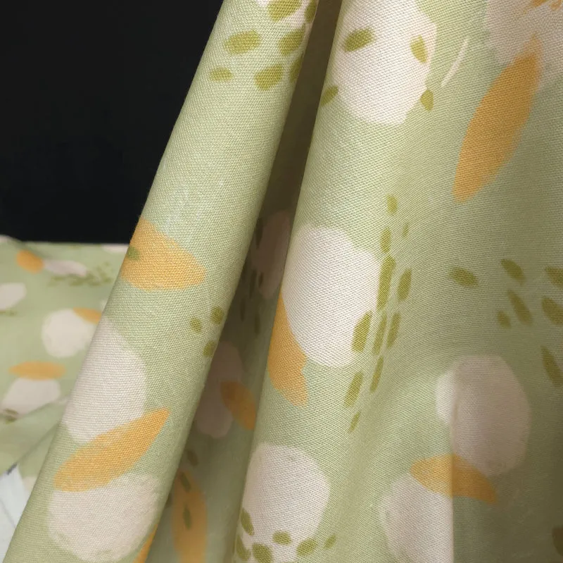 Canevas de coton | Floral abstrait vert sauge | Katia Fabrics