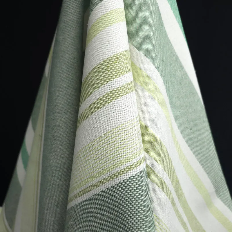 Canevas recyclé à rayures | Vert | Katia Fabrics