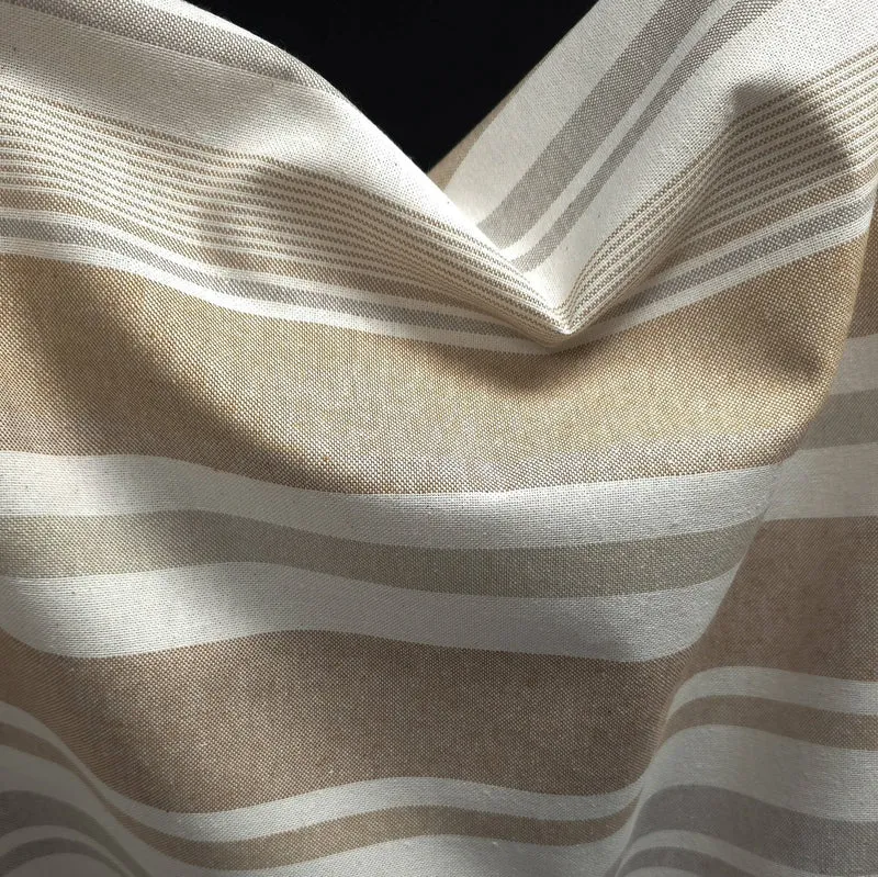 Canevas recyclé à rayures | Naturel et écru | Katia Fabrics
