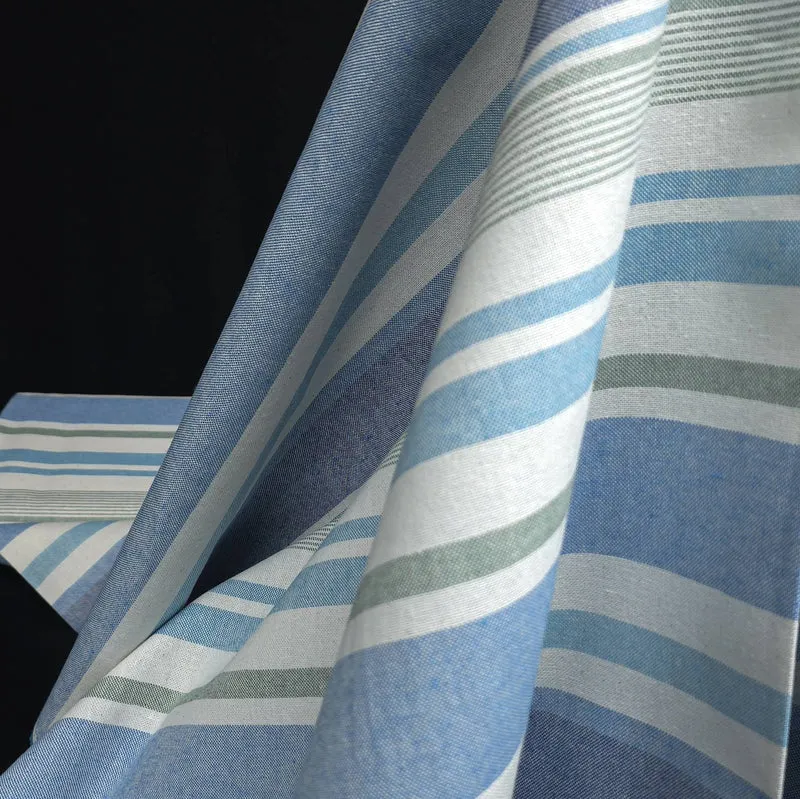 Canevas recyclé à rayures | Vert et bleu | Katia Fabrics