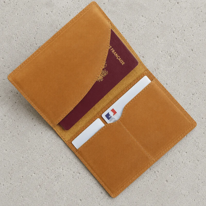 Porte-Cartes Homme Cuir Véritable Voyage Grand Format