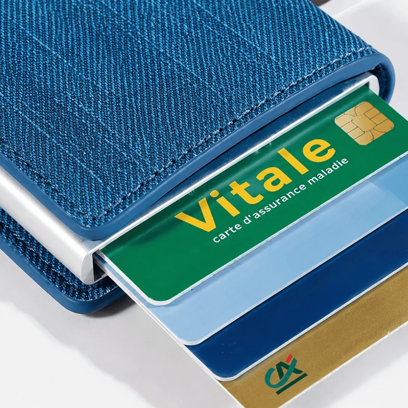 Porte-Cartes Homme Aluminium RFID Slim Façon Jean