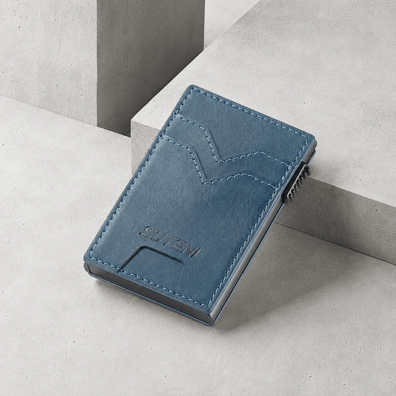 Porte-Cartes Homme Coulissant Pop-Up Slim Compact