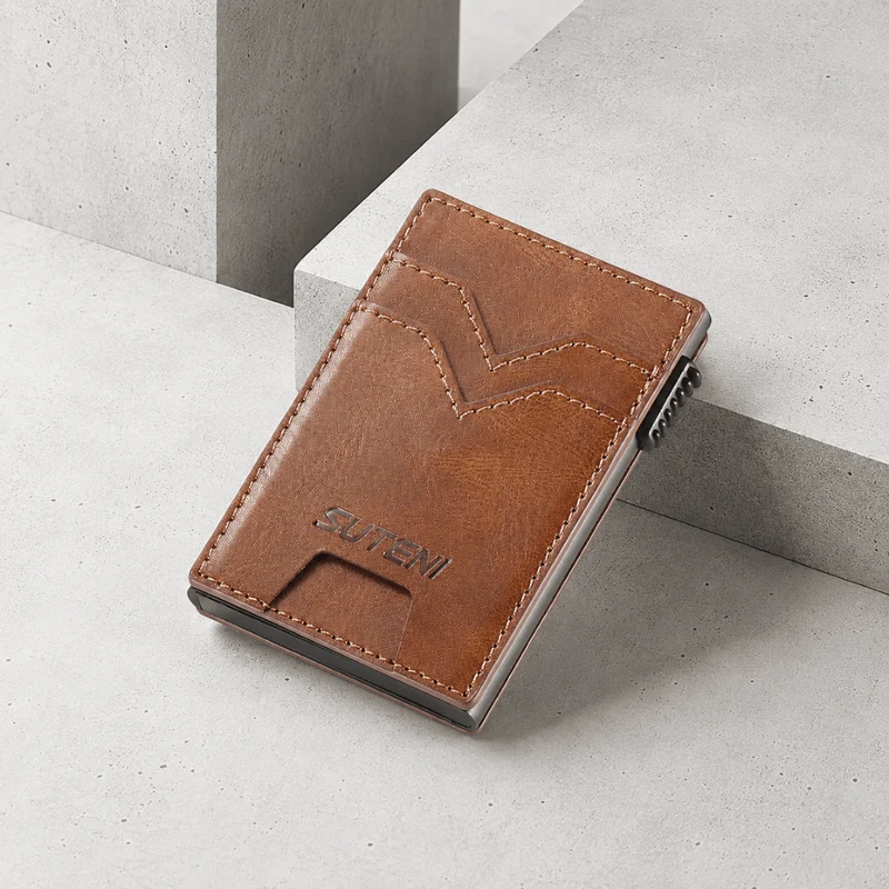Porte-Cartes Homme Coulissant Pop-Up Slim Compact