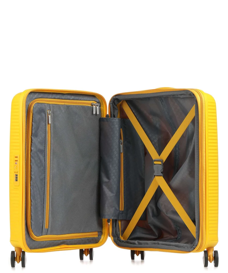 American Tourister Soundbox Valise 4 roues golden yellow