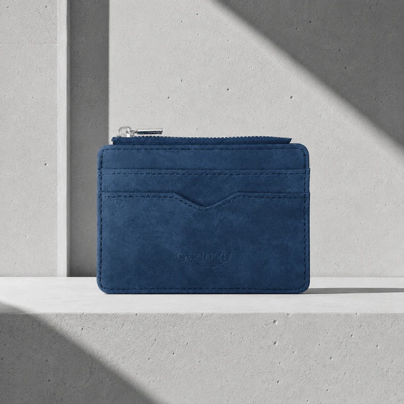 Porte-Cartes Homme Zippé Fin à Fenêtre Transparente