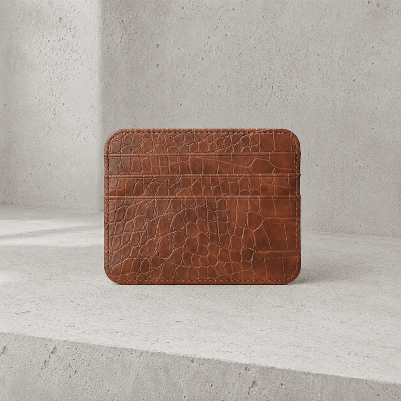 Porte-Cartes Homme Luxe Façon Crocodile Compact