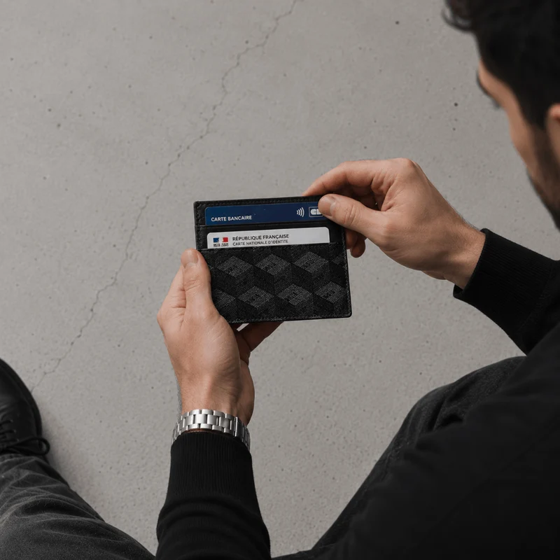 Porte-Cartes Homme Cuir Luxe Slim à Monogramme