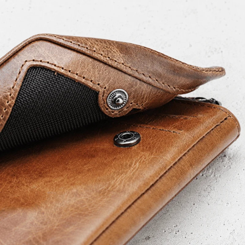 Portefeuille Cuir Homme Personnalisé Compact Zippé
