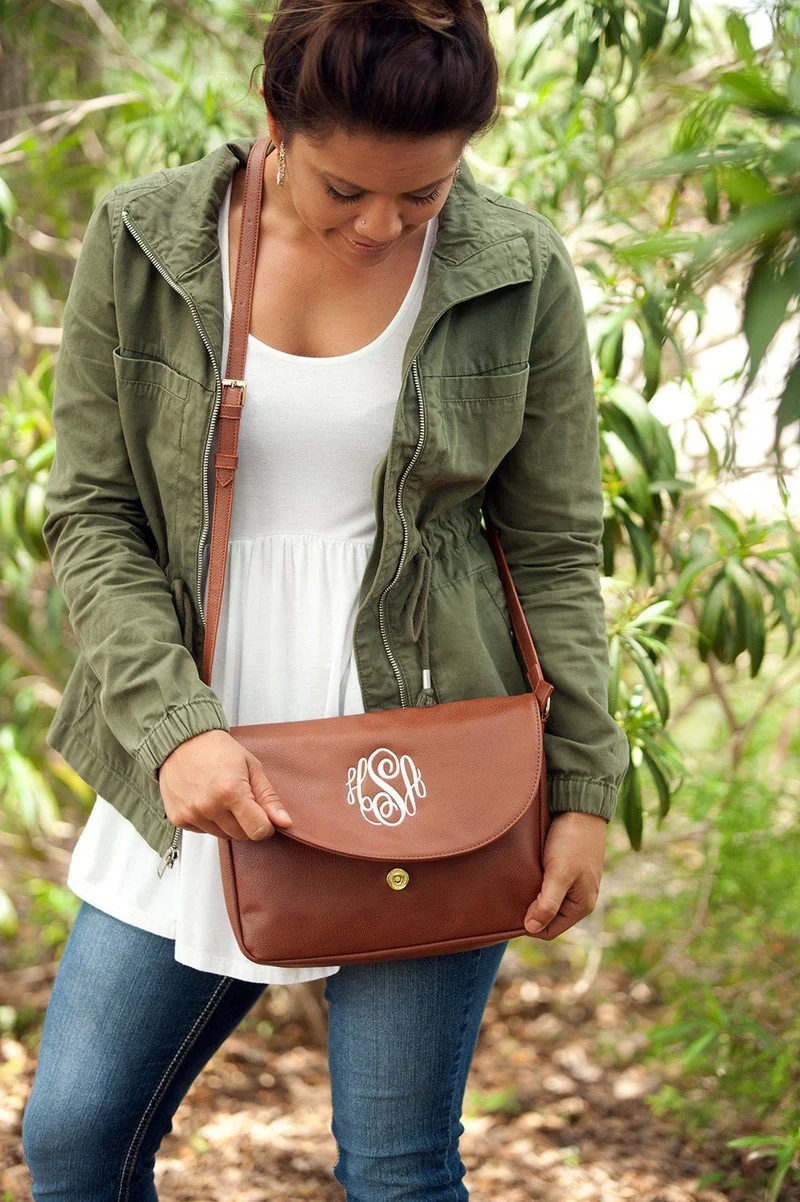 Camel Anna Crossbody Bag - Personalized