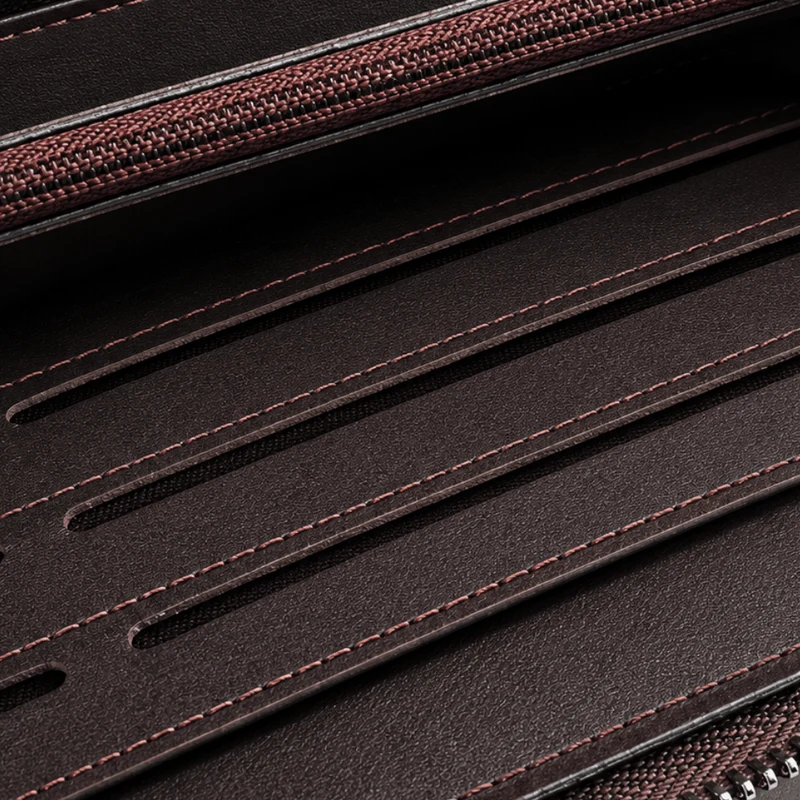 Grand Portefeuille Zippé Homme Grande Capacité