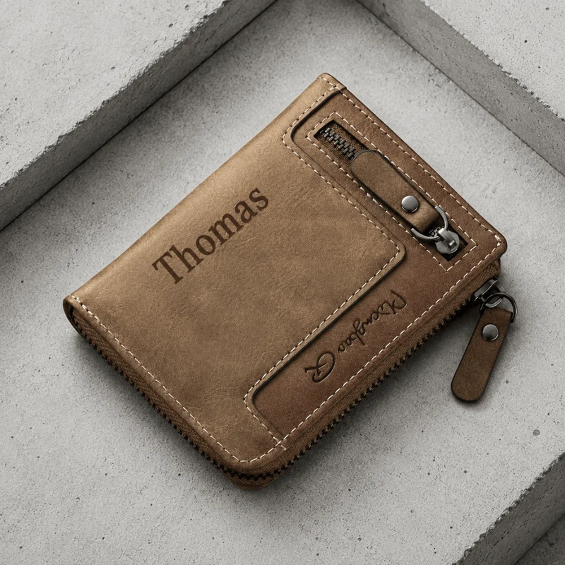 Portefeuille Homme Fermeture Éclair à Personnaliser