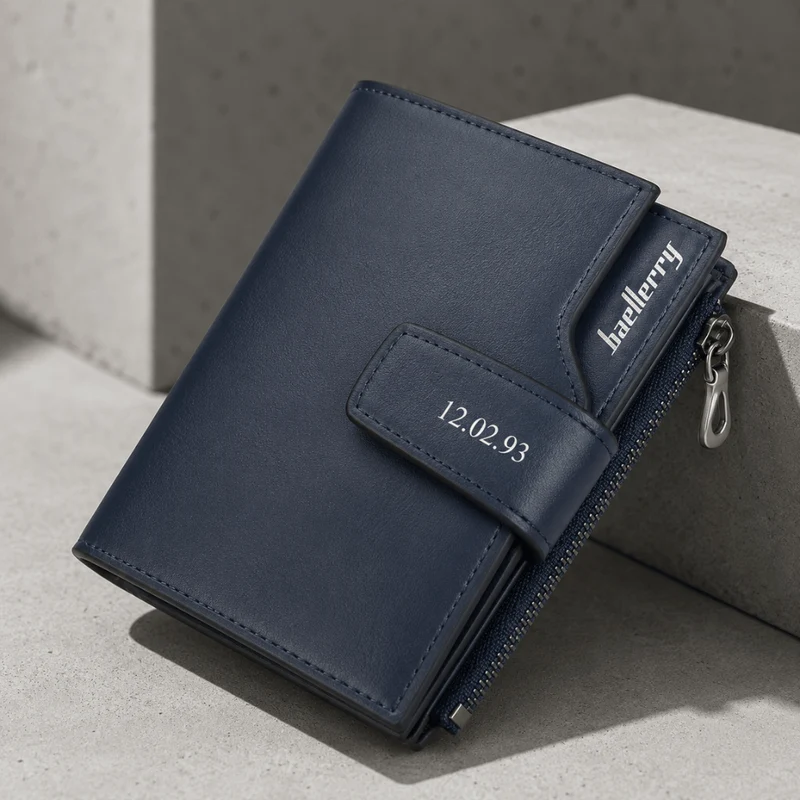 Portefeuille Homme Personnalisable Vertical Zippé