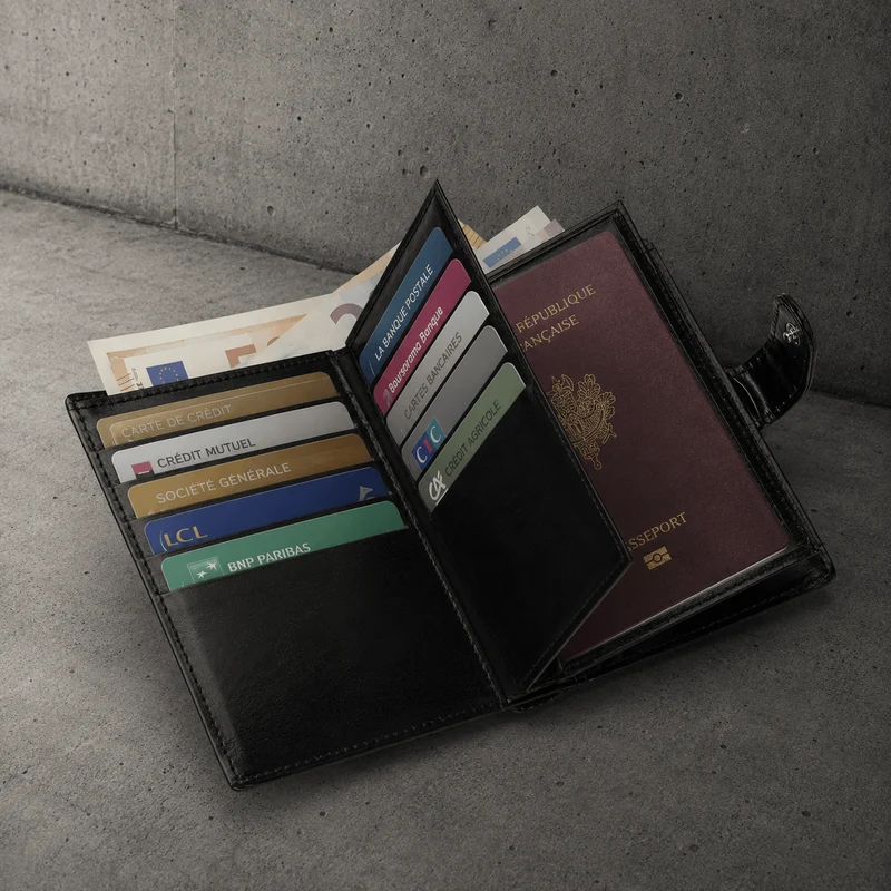Portefeuille Passeport Homme Voyage et Grand Format