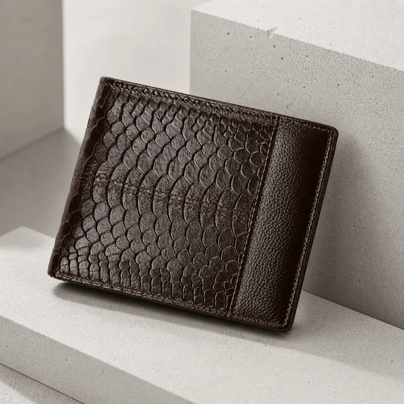 Portefeuille Homme Cuir Véritable Vachette RFID Compact