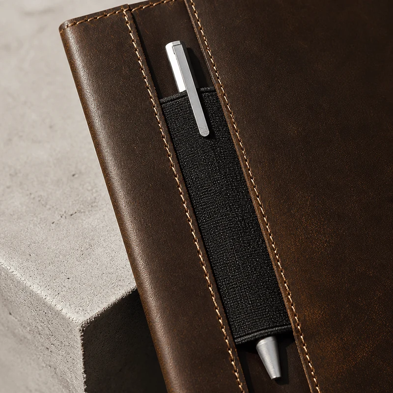 Porte-Document A5 en Cuir Marron, Étui à Carnet