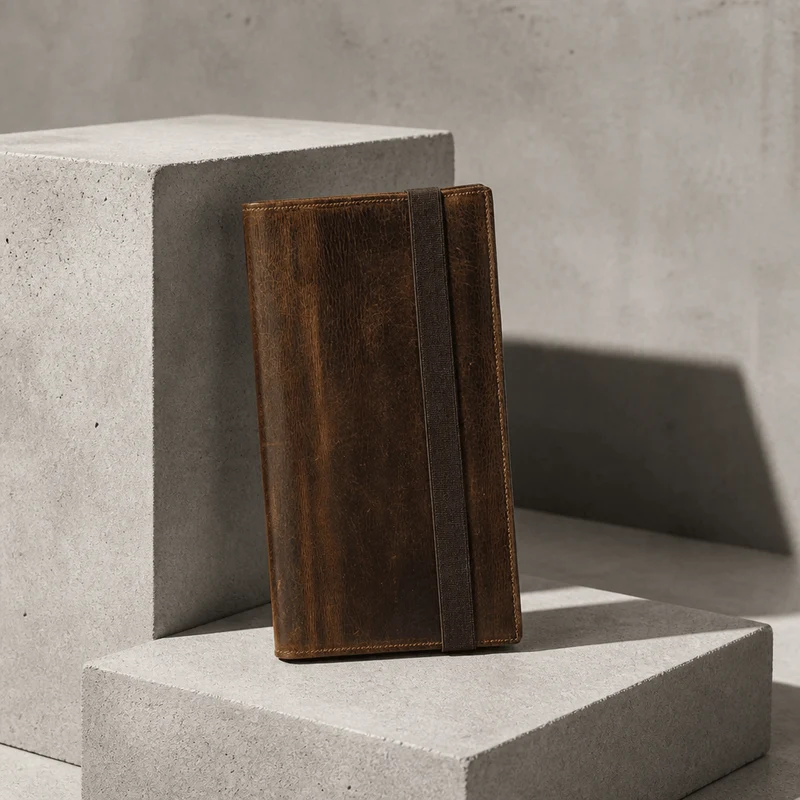 Porte-Document Cuir Marron en Vachette Véritable