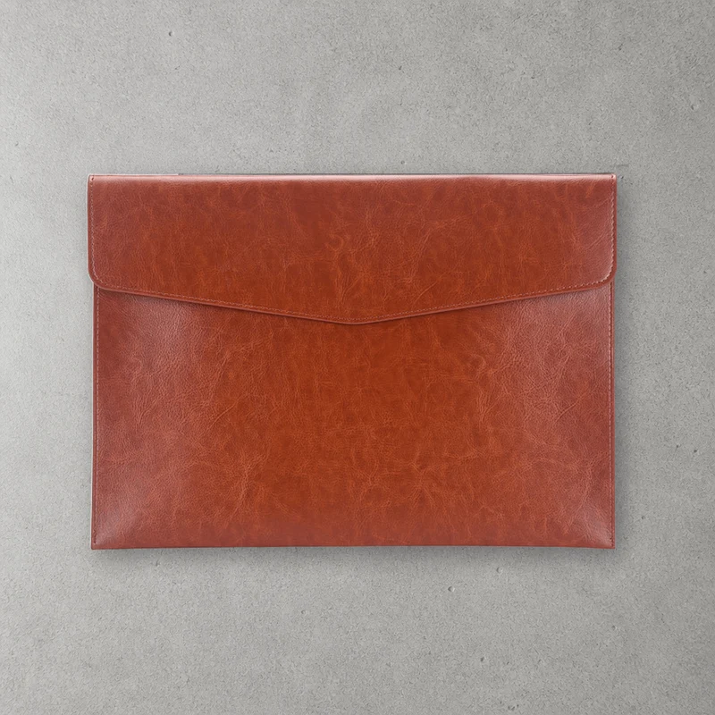 Porte-Document Papier A4 à Bouton en Simili Cuir