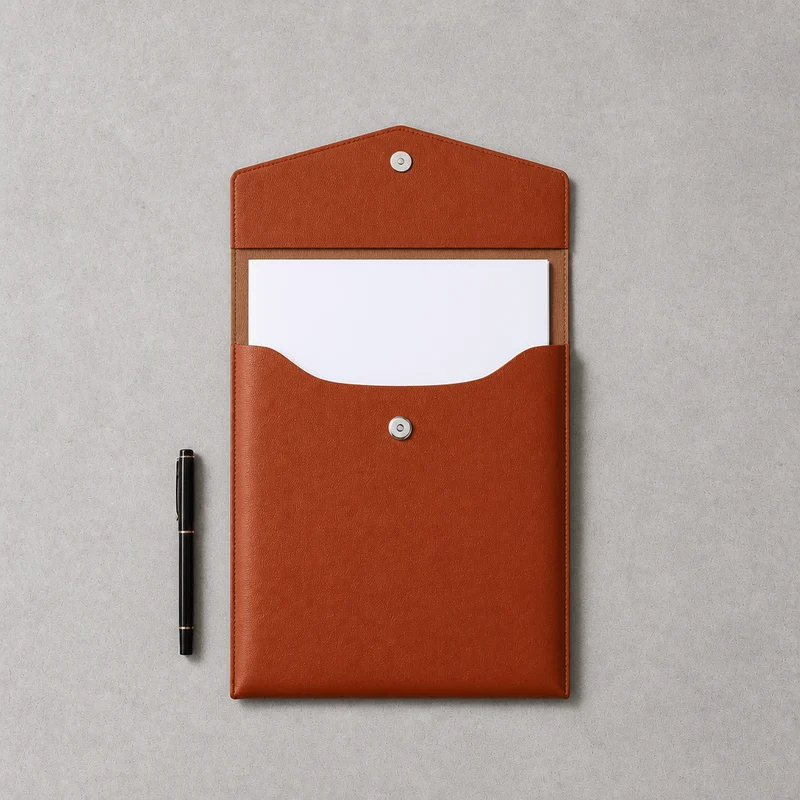 Pochette Porte-Document A4 à Rabat en Simili Cuir