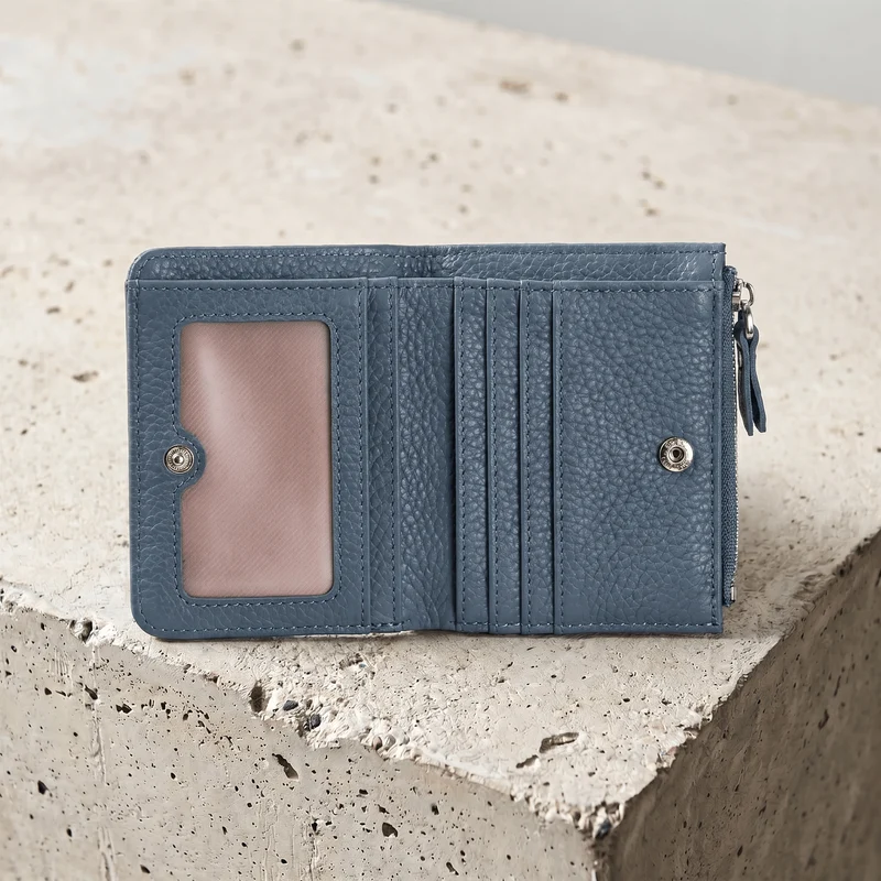 Portefeuille Cuir Homme Compact Zippé Porte-Monnaie RFID