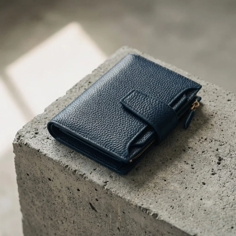 Portefeuille Homme Zippé RFID Porte-Monnaie 12 Cartes