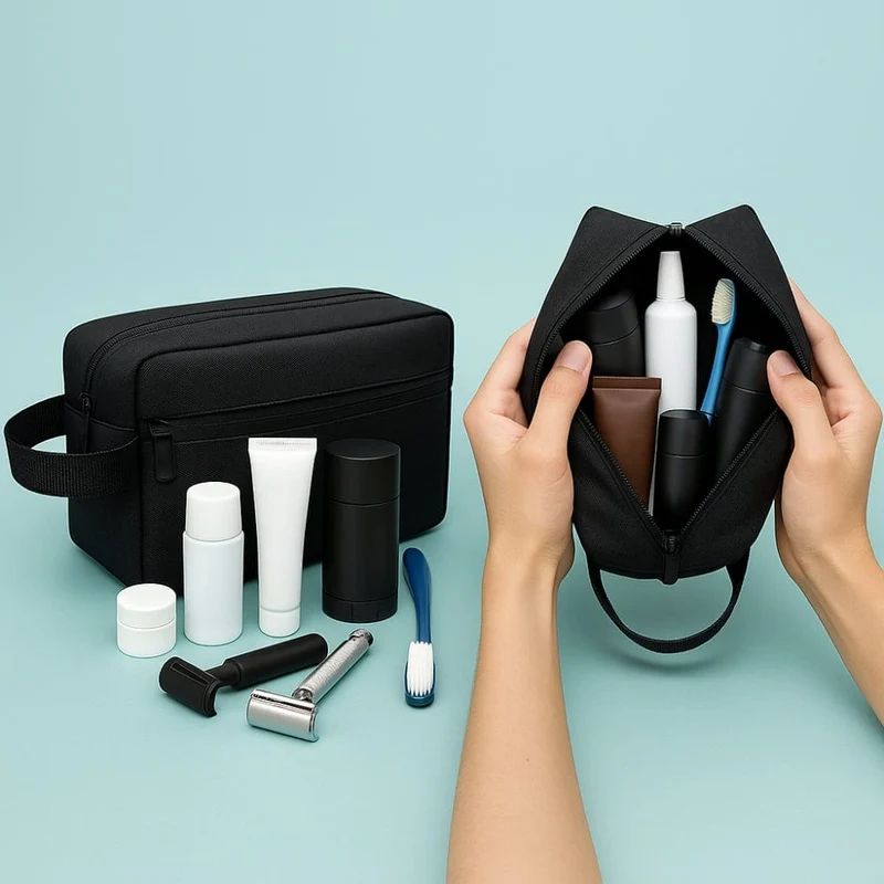 Trousse de toilette voyage homme - personnalisable et compacte