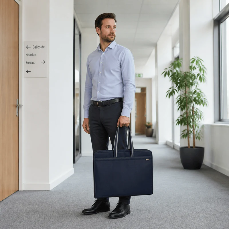 Sac Porte-Document Homme A3 en Toile Oxford Zippée