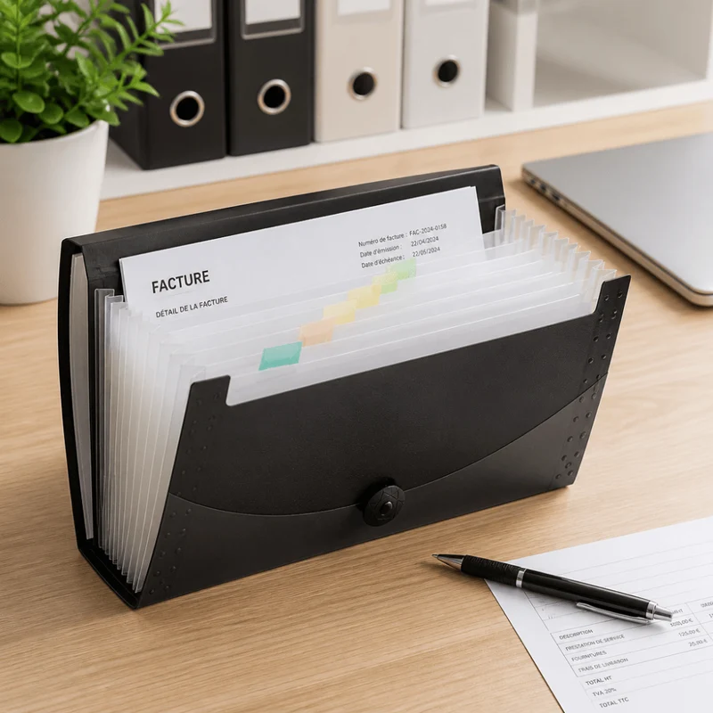 Porte-Document Plastique Trieur à 13 Compartiments
