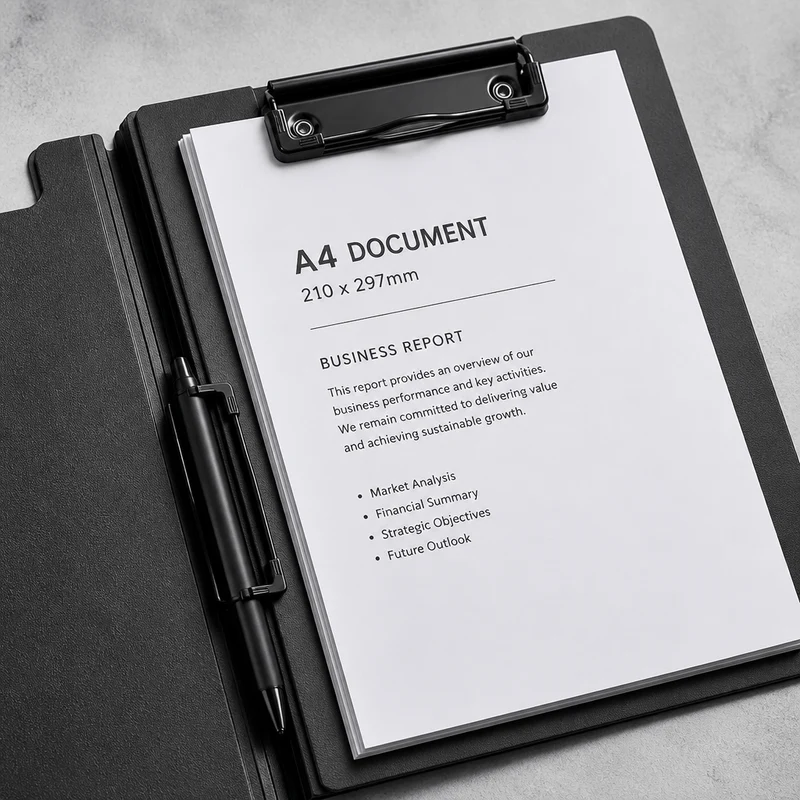 Porte-Document Bureau A4 Rigide avec Pince Stylo