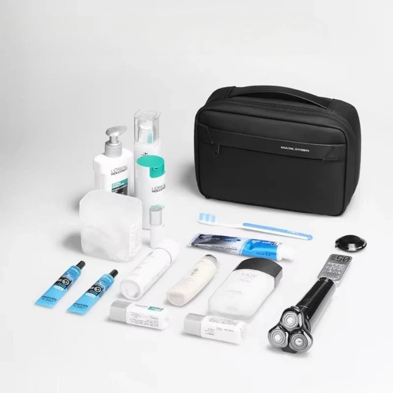 Trousse de toilette homme cuir voyage - Format compact