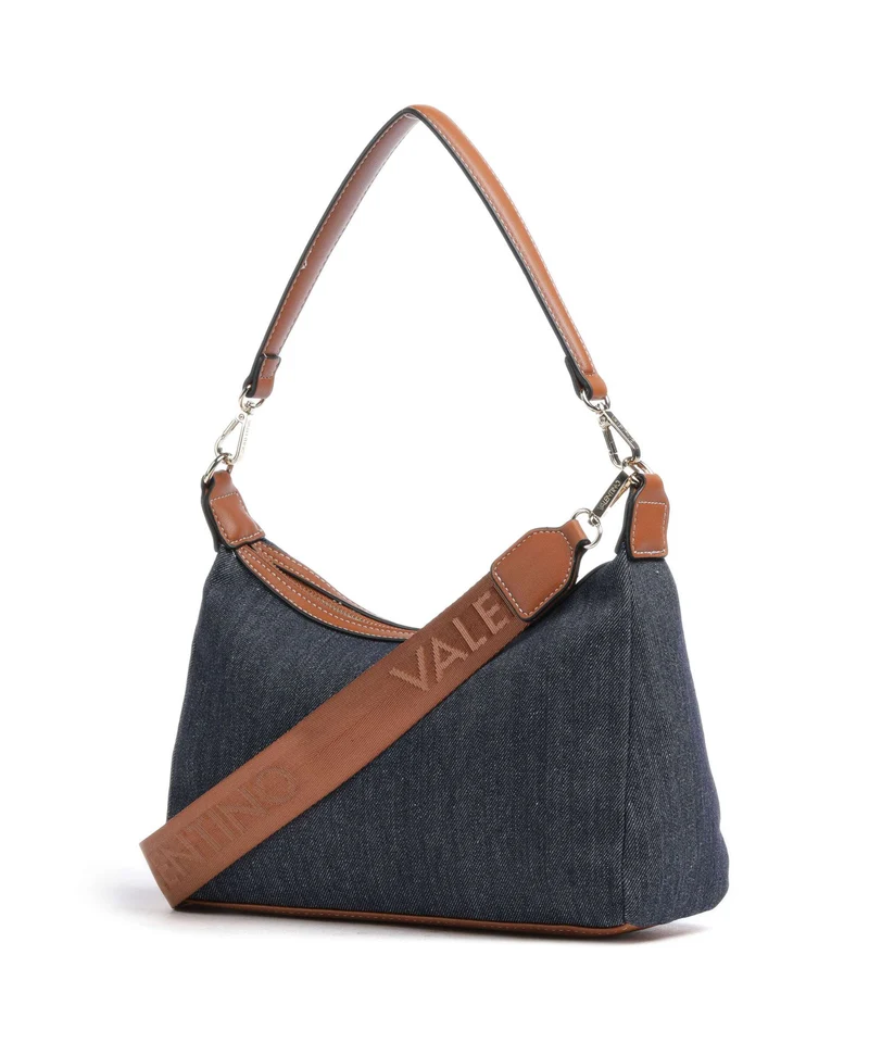 Valentino Bags Leith Sac porté épaule denim/cuoio
