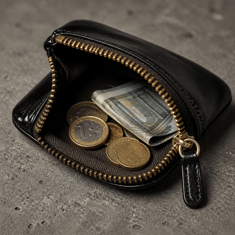 Pochette Porte-Monnaie Homme Zippée Compacte