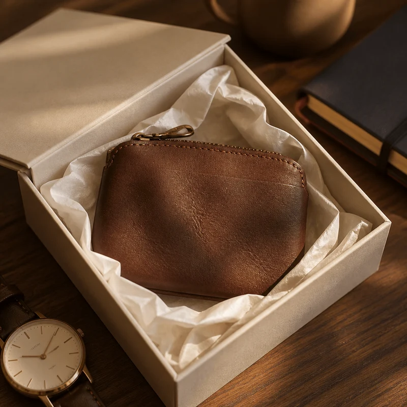 Pochette Porte-Monnaie Homme Zippée Compacte