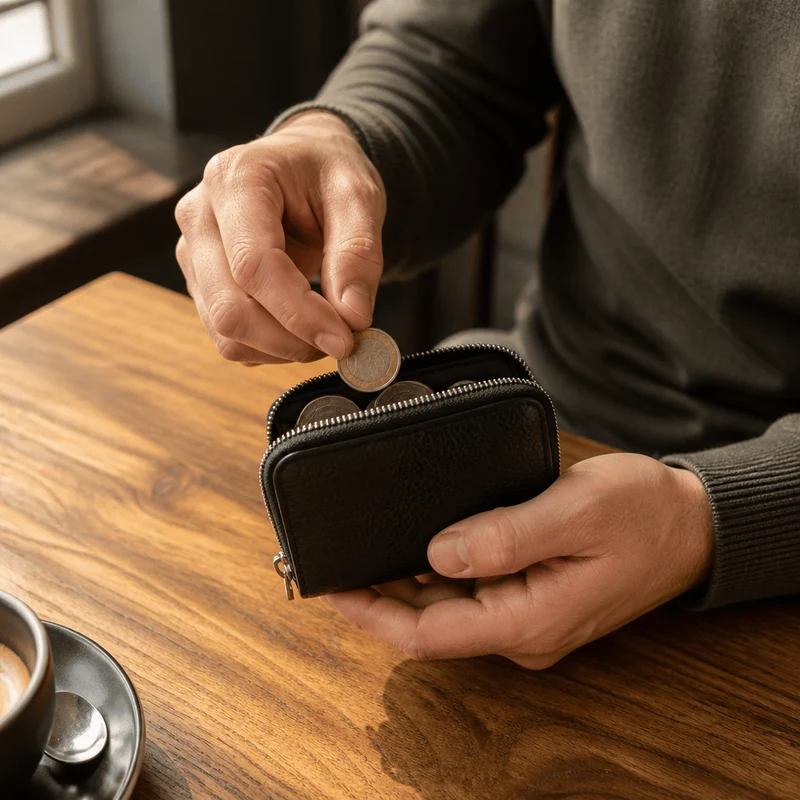 Porte-Monnaie Homme Cuir Véritable Format Poche