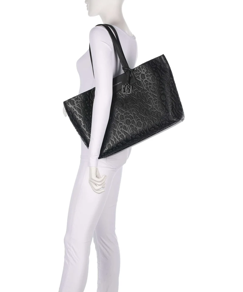 Armani Exchange Liz Monogram L Cabas black