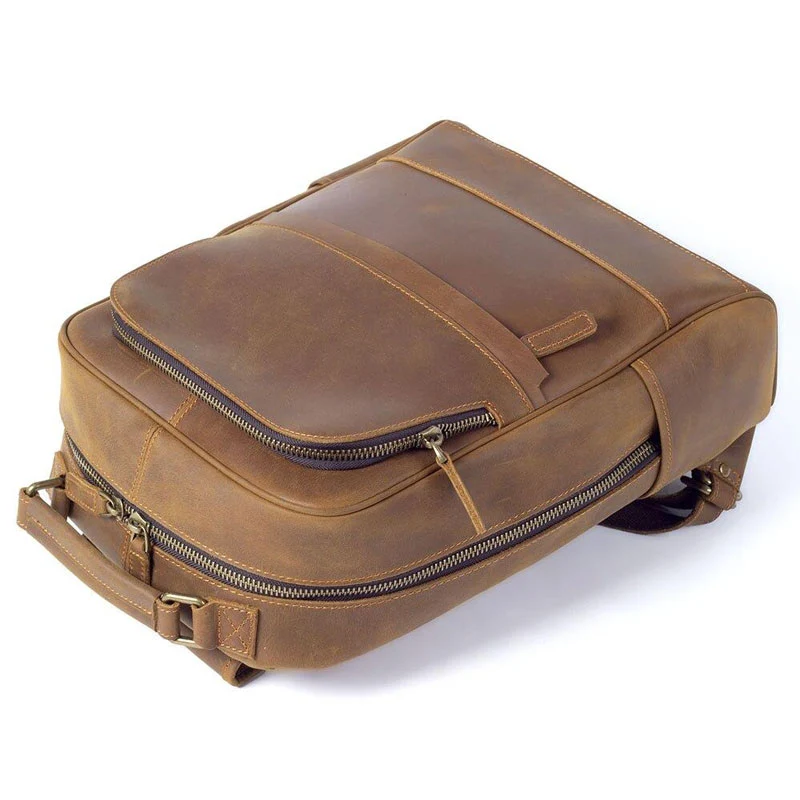 Sac à dos en cuir homme marron | MANCE